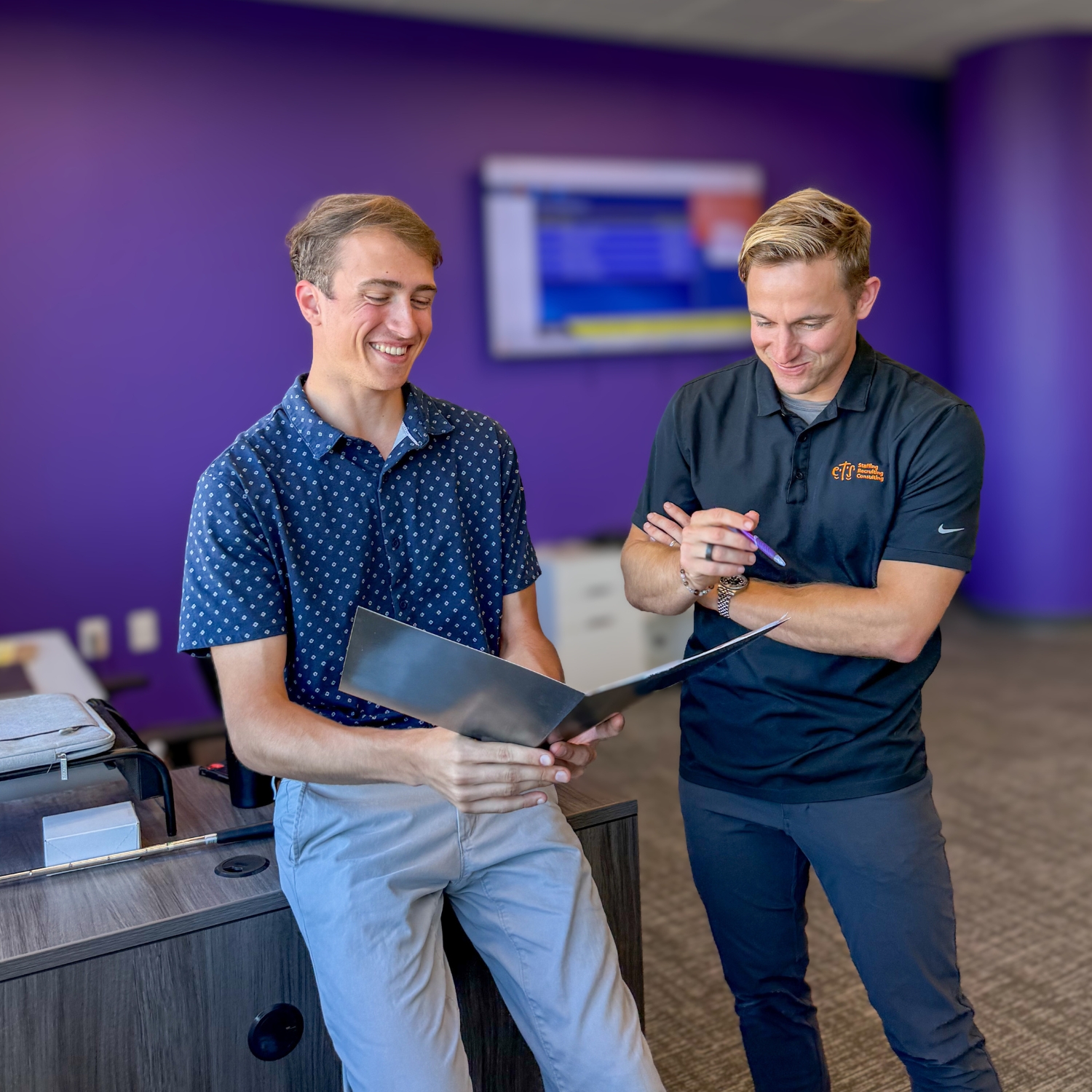 ETS account manager at work in the Troy, New York office