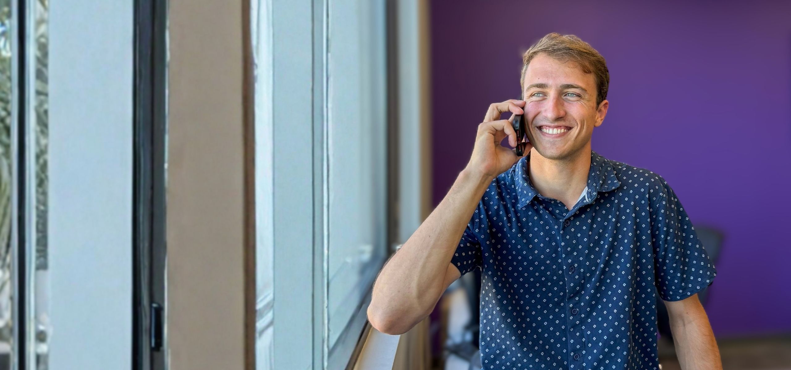 ETS Workforce Solutions recruiter on a mobile phone call with a candidate